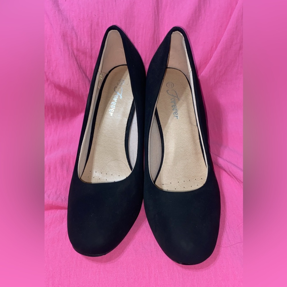 Forever Black Suede Heels